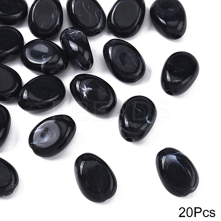 20Pcs Oval Imitation Gemstone Acrylic Beads OACR-YW0002-48A-1