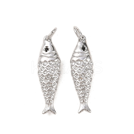 Brass Micro Pave Cubic Zirconia Pendants KK-B167-12P-1