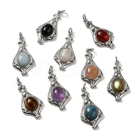 Natural Mixed Gemstone Pendants G-C096-03P-1