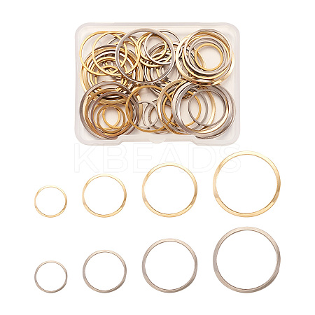 64Pcs 8 Styles 304 Stainless Steel Linking Ring STAS-CD0001-19-1