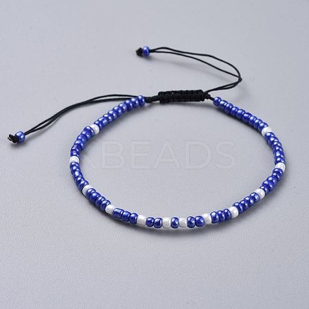 Adjustable Nylon Thread Braided Beads Bracelets X-BJEW-JB04522-07-1