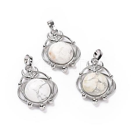 Natural Howlite Pendants G-P496-05P-19-1