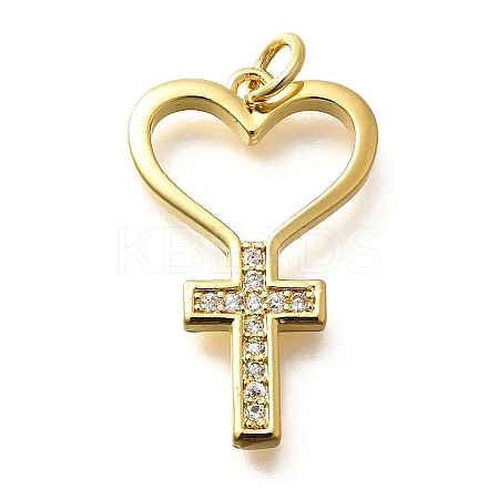 Brass Micro Pave Cubic Zirconia Pendants KK-B128-11G-01-1