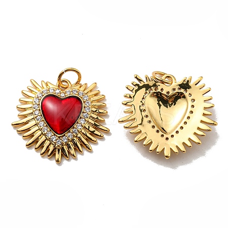Rack Plating Brass Grade AAA Cubic Zirconia Pendants LS-KK-D026-28G-1