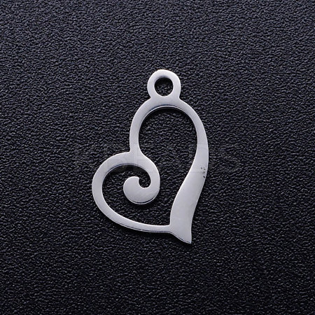 Non-Tarnish 304 Stainless Steel Heart Charms A-STAS-Q201-JN320-1-1