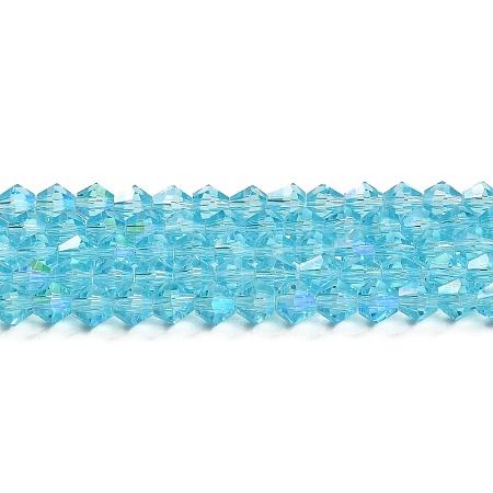Transparent Electroplate Glass Beads Strands EGLA-A039-T2mm-L20-1