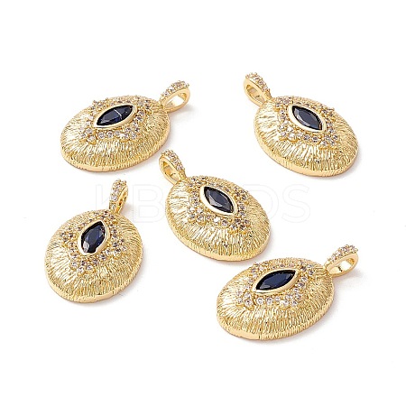 Brass Micro Pave Midnight Blue Cubic Zirconia Pendants X-ZIRC-Z019-19G-NR-1