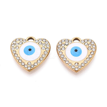 304 Stainless Steel Rhinestone Pendants STAS-N110-48A-G-1