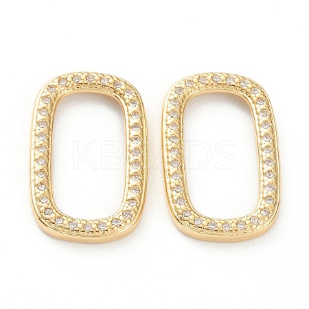 Brass Micro Pave Cubic Zirconia Linking Rings ZIRC-P082-04A-G-1
