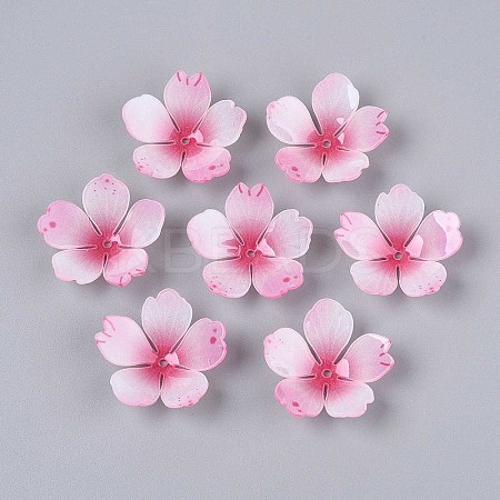 Flower Acrylic Bead Caps SACR-T017-51C-1