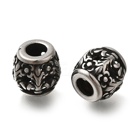 304 Stainless Steel European Beads STAS-D191-08J-AS-1