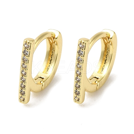 Rack Plating Brass Micro Pave Clear Cubic Zirconia Huggie Hoop Earrings for Women EJEW-C097-13G-02-1