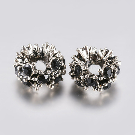 Tibetan Style Alloy Rhinestone European Beads PALLOY-F200-04F-1