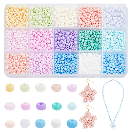 150G 14 Colors 6/0 Glass Seed Opaque Beads SEED-PH0001-96-1