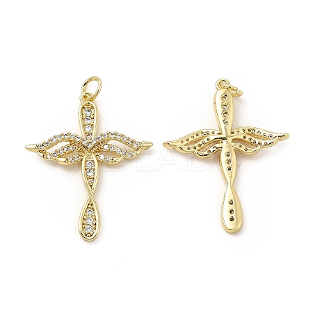 Brass Micro Pave Cubic Zirconia Pendants KK-E068-VB087-1