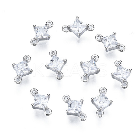 Long-Lasting Plated 925 Sterling Silver Cubic Zirconia Links STER-ZX003-03P-NF-1
