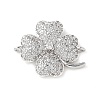 Brass Micro Pave Clear Cubic Zirconia Connector Charms KK-C086-04P-1