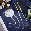 2 Pair 2 Styles Adjustable Brass Rhinestone Chain Non-slip Bra Straps FIND-OC0004-10-5