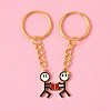 2Pcs 304 Stainless Steel Enamel Keychain KEYC-FS00034-01-5