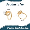 4Pcs 2 Colors Rack Plating Round Brass Micro Pave Cubic Zirconia Adjustable Ring Components KK-UN0003-39-4