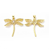 Brass Cubic Zirconia Pendants ZIRC-I062-03G-2