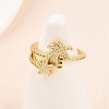 Brass Micro Pave Cubic Zirconia Cuff Rings for Women RJEW-Z113-42G-5
