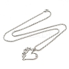 201 Stainless Steel Laser Cut Heart Butterfly Pendant Box Chain Necklaces for Women NJEW-Q004-06P-4