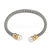 304 Stainless Steel Cuff Bangles for Women STAS-M023-10GP-3