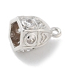 Rack Plating Brass Micro Pave Clear Cubic Zirconia Bead Cap Bails KK-L224-003P-2