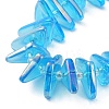 Electroplate Transparent Glass Beads Strands EGLA-R114-01G-3