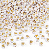 500Pcs Plating Acrylic Beads PACR-TADJ0001-01W-1