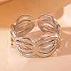 201 Stainless Steel Oval Link Chain Cuff Rings FS-WG16057-08-1