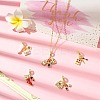 5Pcs 5 Styles Woman Theme Brass Enamel European Dangle Charms KK-CJ0003-91-6