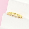 Brass Micro Pave Cubic Zirconia Cuff Rings RJEW-S400-13G-2