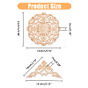 5Pcs 2 Styles Wood Carved Onlay Applique Craft AJEW-DC0001-66-2