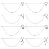 8Pcs 4 Styles Iron Cable Chain Shoes Chain HJEW-GO00204-1