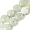 Natural Flat Round Xiuyan Jade Beads Strands G-L245-03B-1