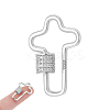 1Pc 925 Sterling Silver Screw Carabiner Lock Charms STER-NB0001-20B-P-1