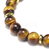 Natural Tiger Eye Rectangle Beaded Stretch Bracelet BJEW-JB08982-04-5