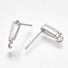 Brass Cubic Zirconia Stud Earring Findings X-KK-S348-349-2