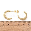 Brass Micro Pave Clear Cubic Zirconia C-Shaped with Rhombus Stud Earrings EJEW-B153-17G-02-5