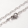 Tarnish Resistant 304 Stainless Steel Oval Link Chain Necklaces NJEW-L136-05P-1