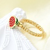 Brass Enamel Open Cuff Rings for Women RJEW-F179-08G-04-1
