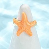 Brass Enamel Adjustable Cuff Rings for Women RJEW-G357-01L-2
