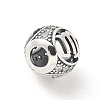 Brass Clear Cubic Zirconia European Beads LS-FIND-M049-01AS-11-2