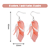 6 Pairs 6 Colors Acrylic Leaf Dangle Earrings EJEW-FI0001-73-2