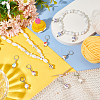 Round with Flower Pattern Handmade Printed Porcelain Ceramic Pendant Stitch Markers HJEW-AB00459-5