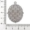 Tibetan Style Oval Alloy Pendant Cabochon Settings TIBEP-Q054-44B-RS-3