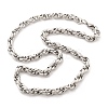 304 Stainless Steel Rope Chain Necklaces for Women Men NJEW-A033-04A-P-2