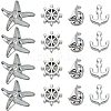 40Pcs 4 Styles Marine Theme Alloy Rhinestone Slide Charms FIND-SC0010-37-1